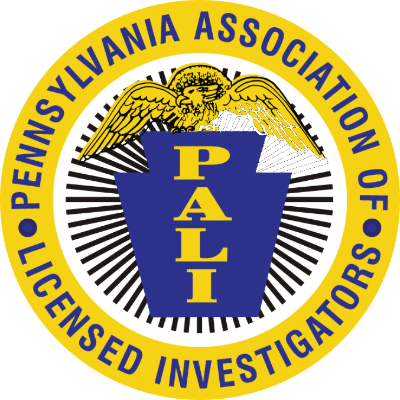 Seal of the Pennsylvania Association of Licensed Investigators (PALI) featuring a keystone symbol with a golden eagle and bold lettering.